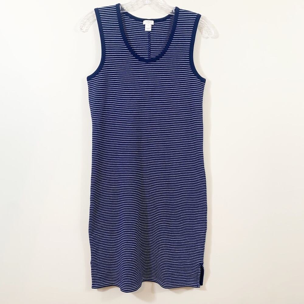 J Crew Navy Striped Tank Knit Dress
